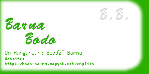 barna bodo business card